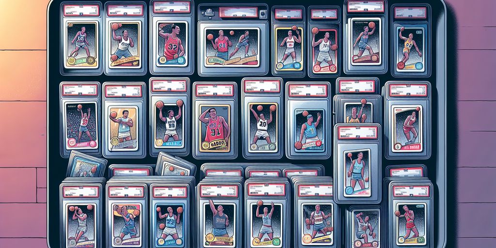 graded sports cards in protective cases storage